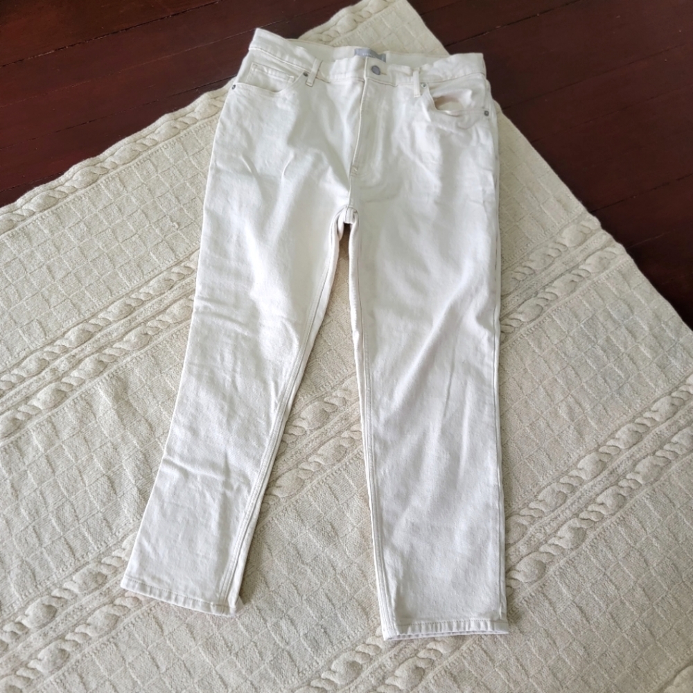 Everlane The Original Cheeky Jean size 32 Ankle Organic Cotton Ecru Ivory